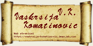 Vaskrsija Komatinović vizit kartica